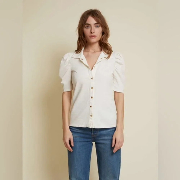 NATION LTD NWOT Ennis Feminine Workshirt in Off White - Picture 1 of 9